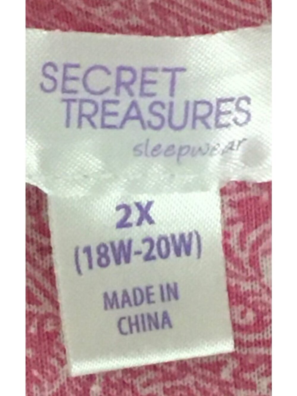 Secret Treasures Nightgown Sz 2X Pink White Paisley Embroidered Flower Buttons - Picture 8 of 14